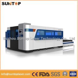 Chiny 2000W Fiber Laser Cutting machine with exchanger working table , laser protection cabinet dostawca